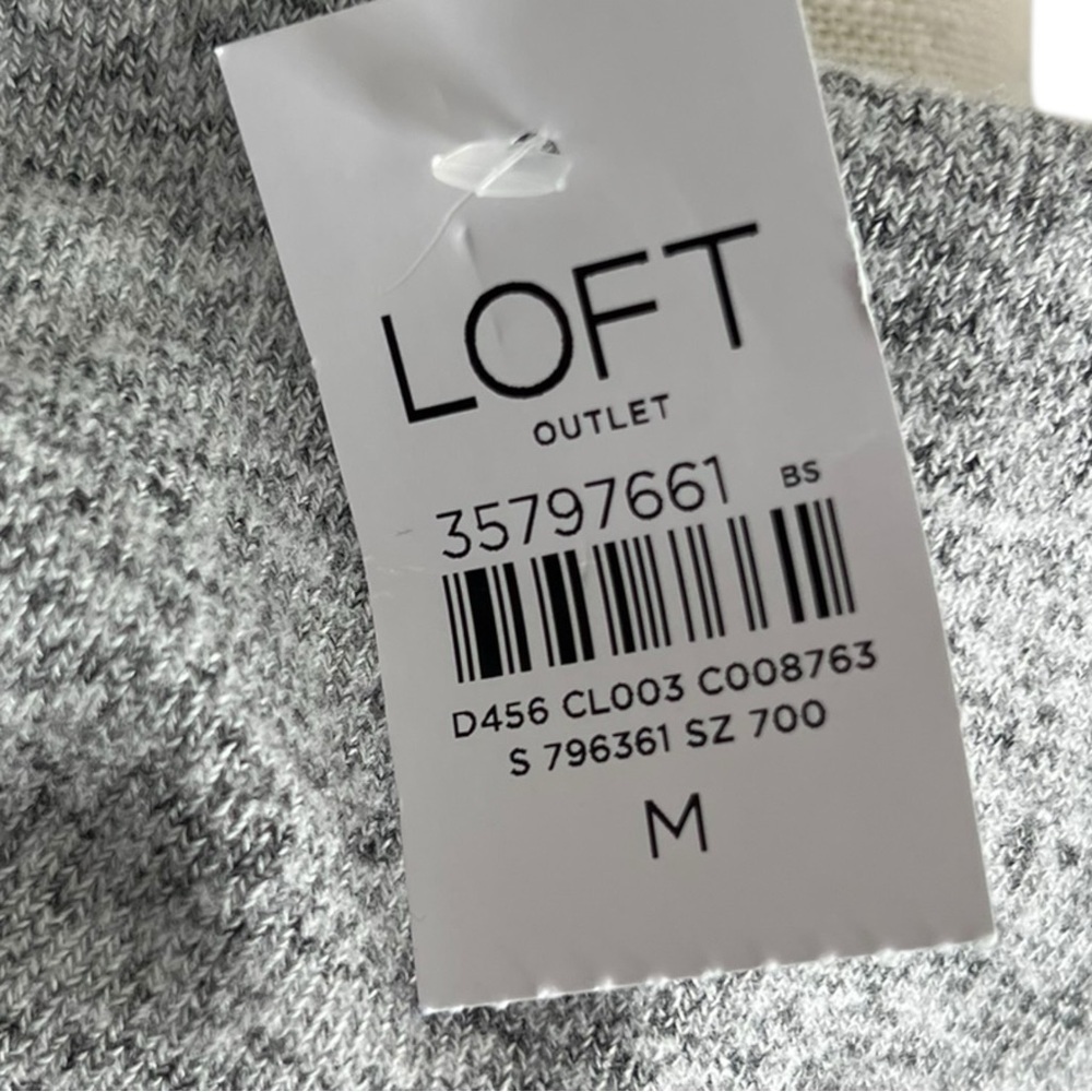 🌻NEW w/tag LOFT Heathered Gray Cowl Neck Super Soft Knit Shift Dress Size M - Picture 8 of 8